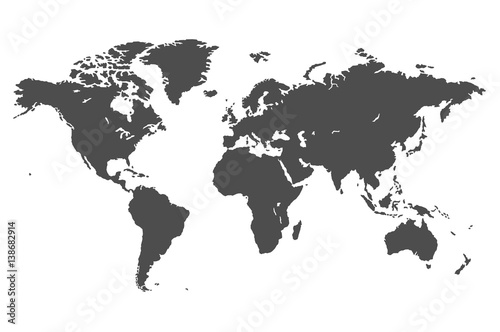 Fototapeta simple vector map of the world