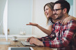 Couple with ideas working from home Couple with ideas working from home