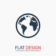 globe icon, vector illustration. Flat design style 