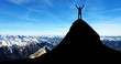 Man Standing On Top Of Mountain Man Standing On Top Of Mountain