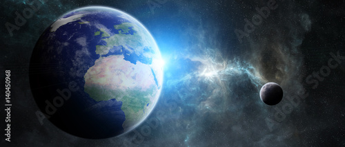 Obraz na płótnie planeta ziemia w przestrzeni, zdjęcia dostarczone przez NASA