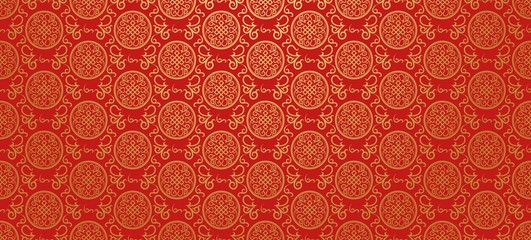 Red background. Chinese and Japanese style. Vector illustration