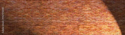 grunge brick wall, old brickwork panoramic view