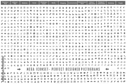 Mega Iconset Perfect Designed Pictograms grey
