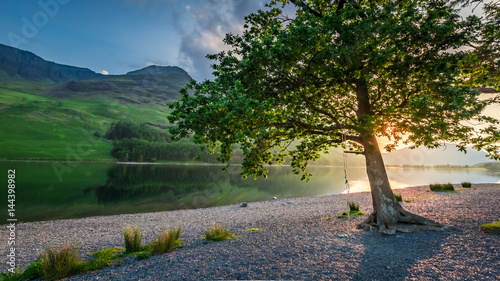 Wonderful sunset at lake in District Lake in England