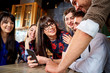 Friends together spend a fun time, smile and laugh. Friends together spend a fun time, smile and laugh.