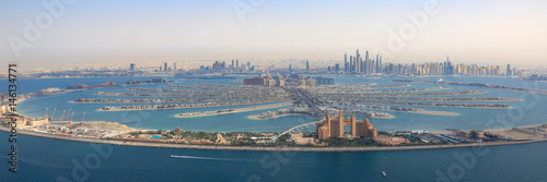 Plakat Dubaj The Palm Jumeirah Palm Tree Island Atlantis Hotel Panorama Marina Widok z lotu ptaka