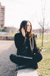 young beautiful woman using tablet young beautiful woman using tablet