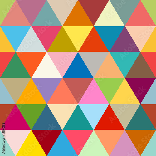  Seamless Triangles Retro Pattern Color