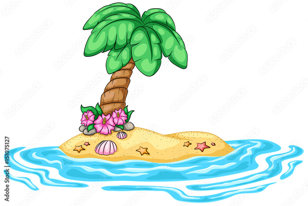 Niedliche einsame Insel Vektor Illustration