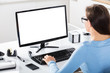 Businesswoman Working At Workplace Businesswoman Working At Workplace