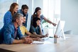 Creative business team discussing while working Creative business team discussing while working