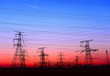 High piezoelectric towers, in the setting sun High piezoelectric towers, in the setting sun