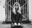 blonde gir in the summer city, black and white picture blonde gir in the summer city, black and white picture