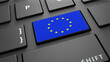 european union flag keyboard enter button 3d render european union flag keyboard enter button 3d render