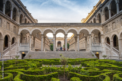 Main Courtyard of the hotel Dieu in Paris near Notre-Dame