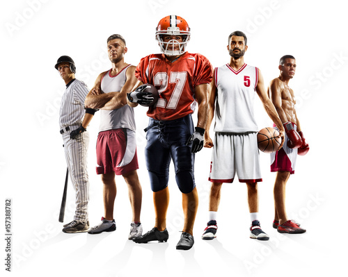  Multi sport collage boxing baseball american football volleyball bascketball