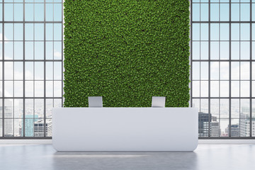 Green wall reception counter