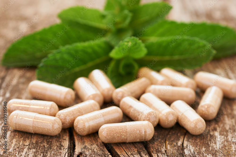 Herbal supplement in capsules