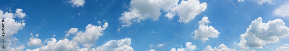 Panorama with blue sky and clouds