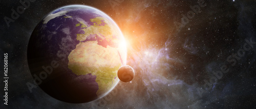 Planet Earth in space 3D rendering elements of this image furnished by NASA