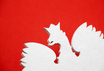 Polish coat of arms on red background