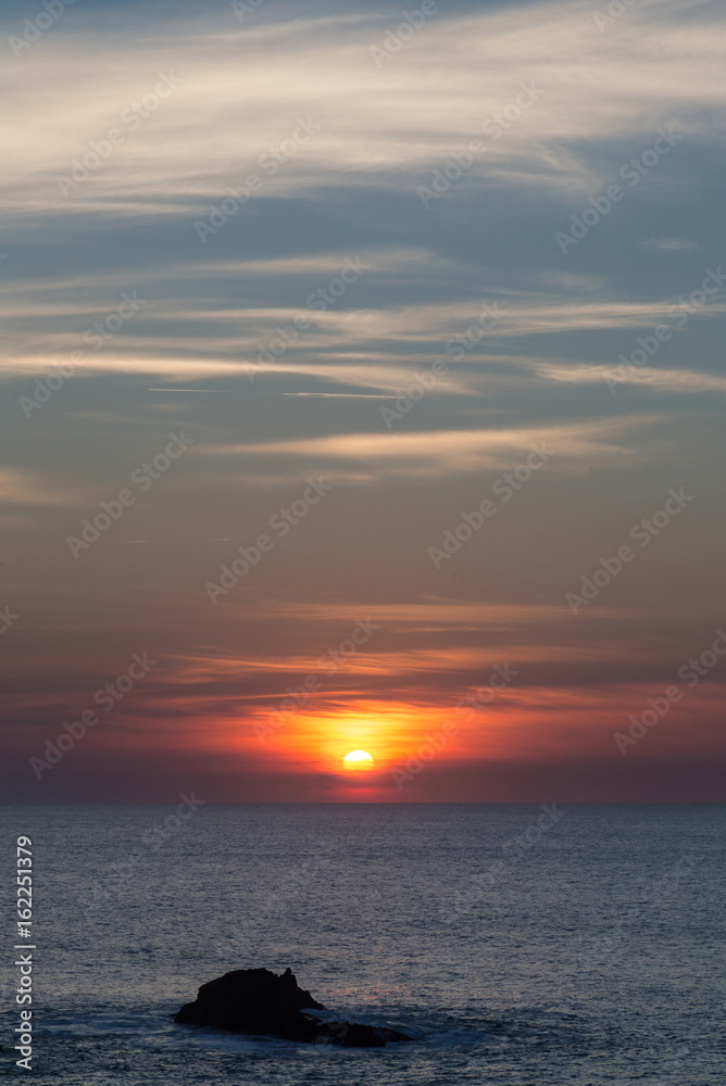 Sunset, sea
