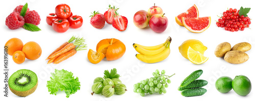 Collection of ripe fruits and vegetables
