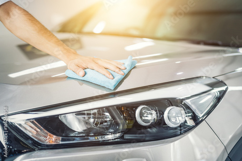 Car detailing concept. Auto cleaning and polish.