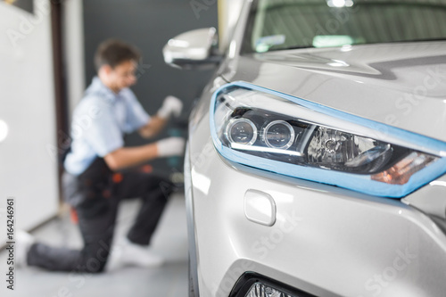 Car detailing concept. Auto cleaning and polish.