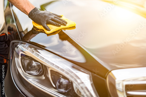 Car detailing concept. Auto cleaning and polish.