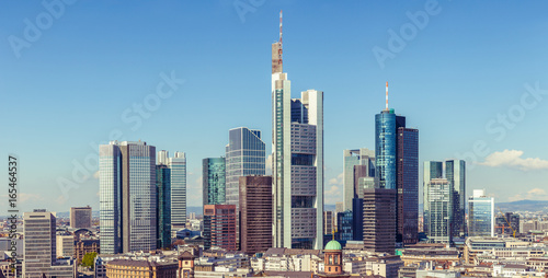 Zdjęcie XXL Frankfurt widok z lotu ptaka antena, drapacze chmur i śródmieście