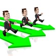3D running businessmen, arrows 3D running businessmen, arrows