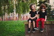 boy and girl on the street boy and girl on the street