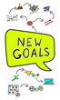 New goals concept on white background New goals concept on white background