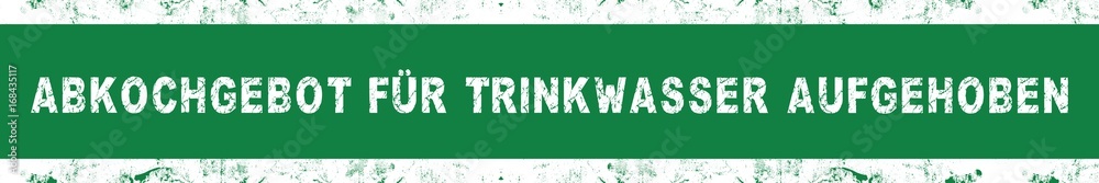 wb12 WarnBanner grün - german: Abkochgebot für Trinkwasser aufgehoben - banner 6zu1 xxl - g5447