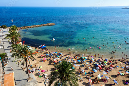 Fotoobraz na płótnie Linia brzegowa Playa del Cura w mieście Torrevieja. Hiszpania