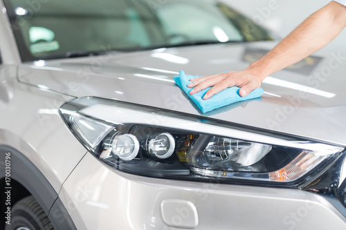 Car detailing concept. Auto cleaning and polish.