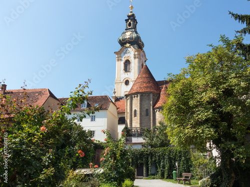 Blick auf Kirche und Karner von Hartberg, Steiermark