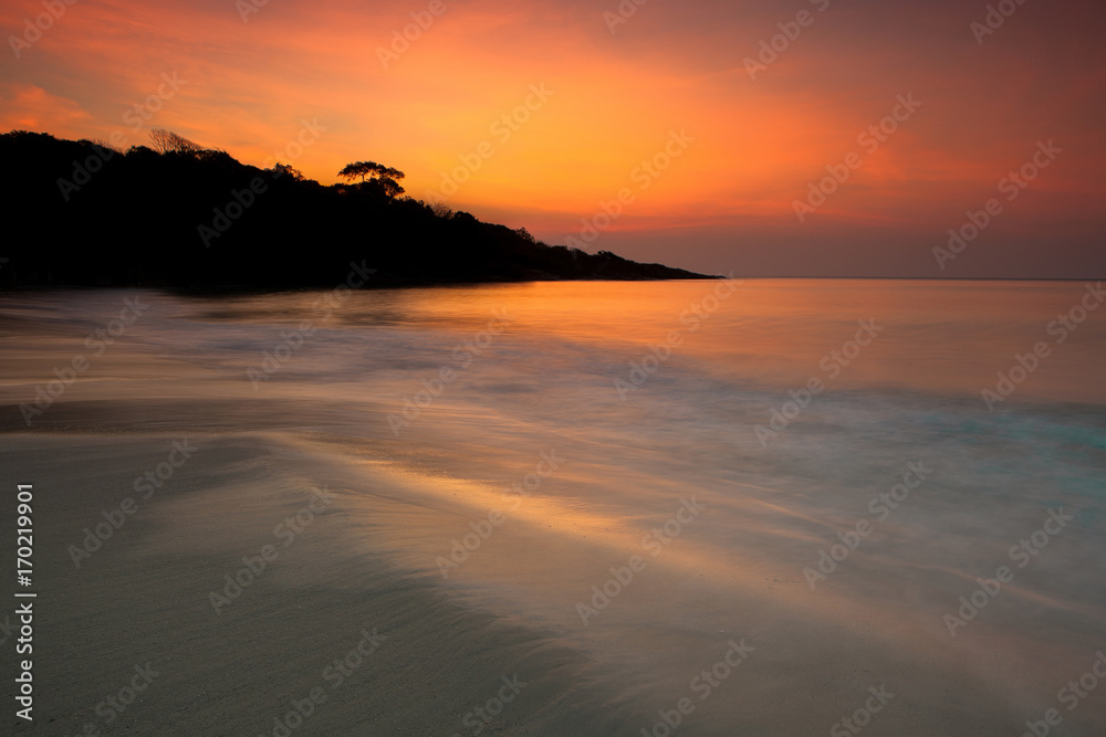 Sunrise beach 
The morning sun at Koh Samet Island in Thailand.