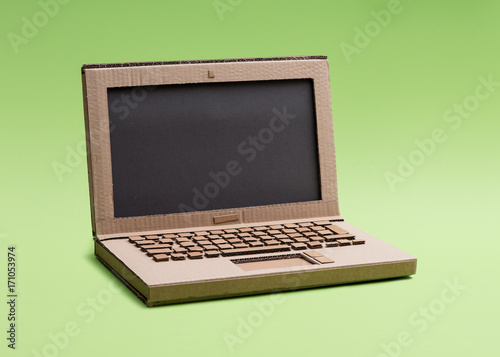 Handmade cardboard laptop