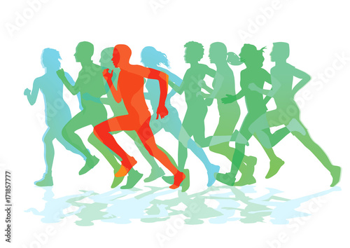 eine Gruppe von Läufern beim Laufen