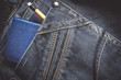 jeans. notepad and pencil in the back pocket. back. jeans. notepad and pencil in the back pocket. back.