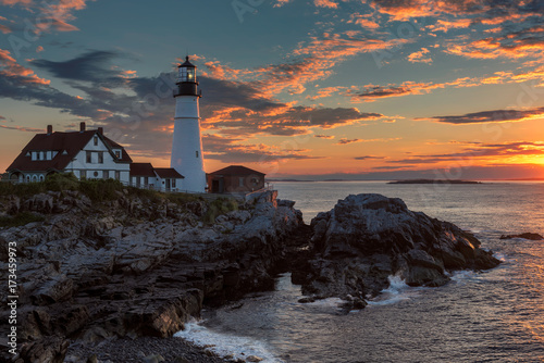 Zdjęcie XXL Portland Kierownicza latarnia morska w przylądku Elizabeth, Maine, usa.