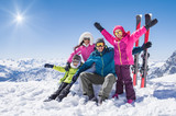 Happy family in winter holiday