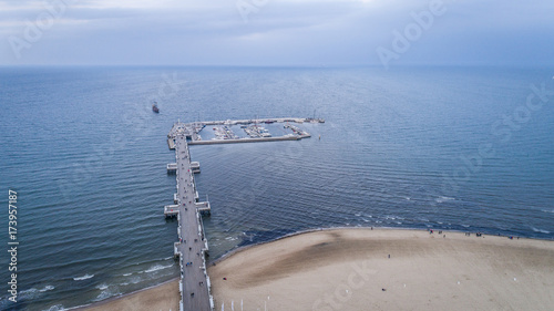 Molo w Sopocie z lotu ptaka