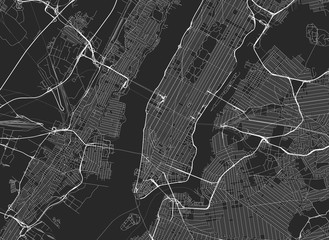 Vector black map of New york