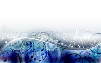 Abstract  sheet music design background with musical notes