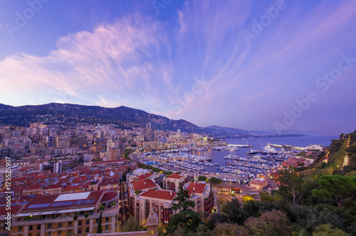 Monte Carlo city at night, Monaco