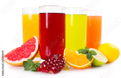 Collection of fresh fruit juice
